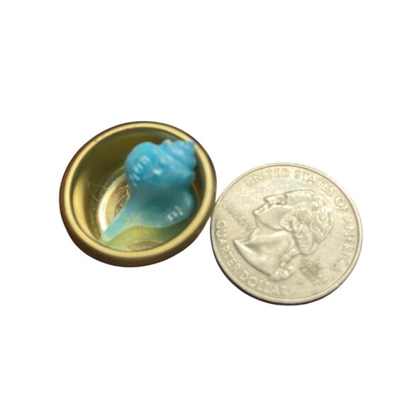 Miniature Dollhouse Accessories Gold Clock +Glass Dome pottery fireplace tools - Picture 9 of 10